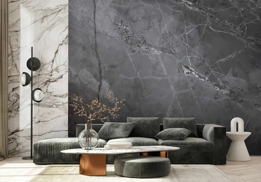 Wall Mural Photo Wallpaper Dark gray marble u29912