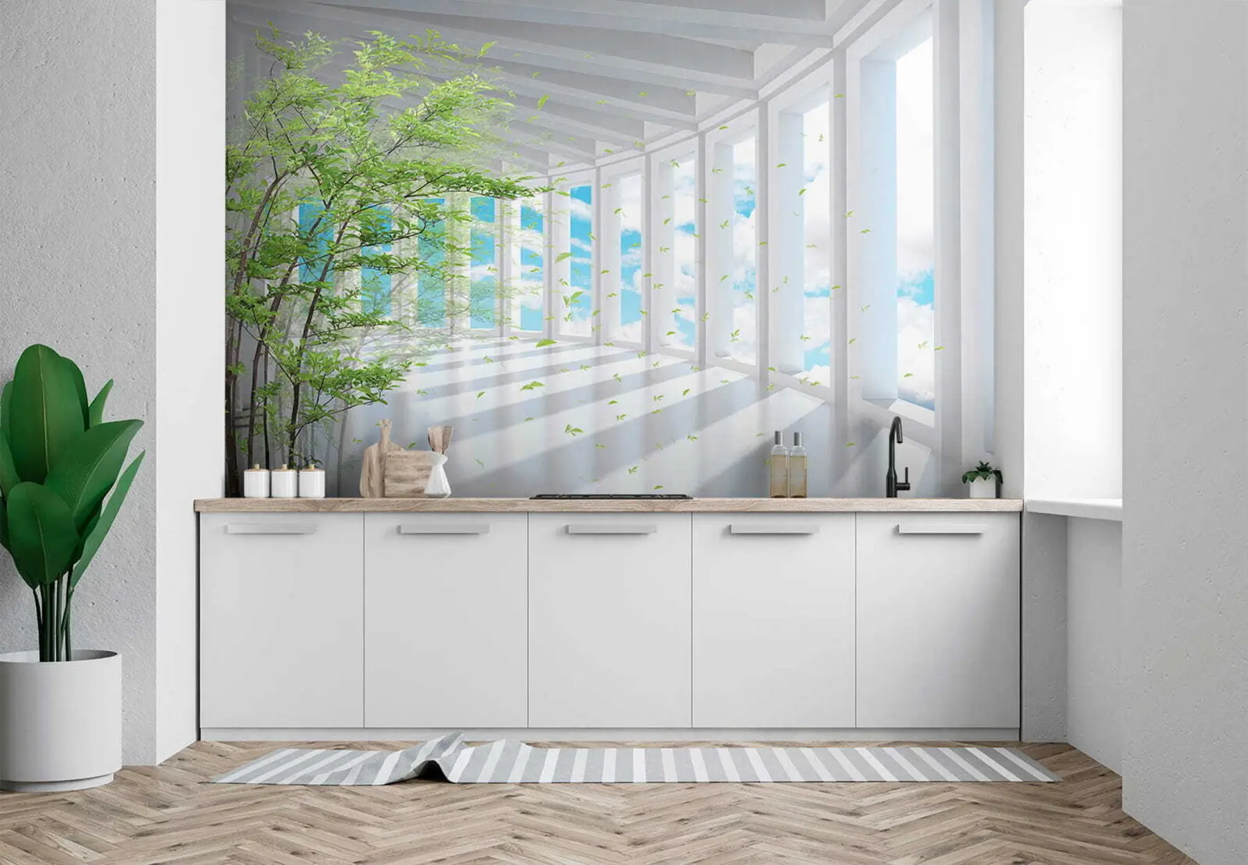 Wall Mural Photo Wallpaper Tunnel with a cloud view u29922