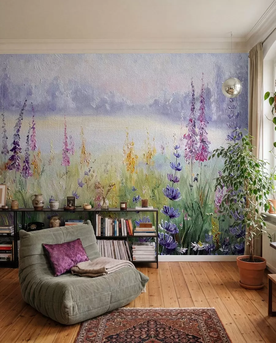wall murals Flower meadow, oil painting u30067