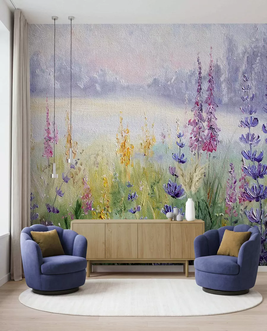 wall murals Flower meadow, oil painting u30067