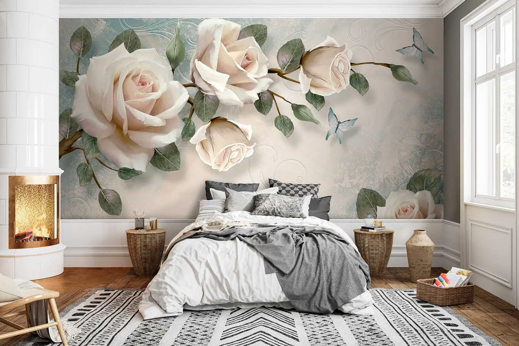 murais de parede Rosas creme u31353