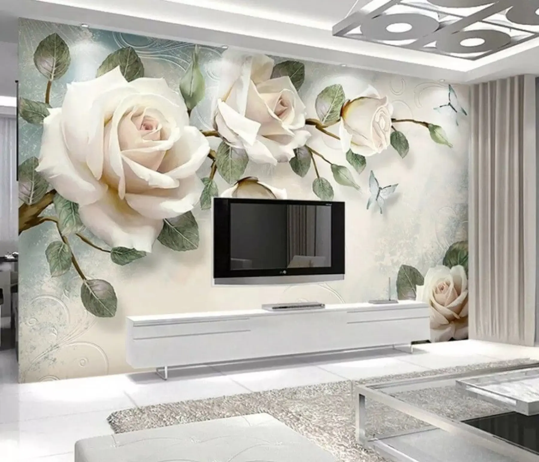 murais de parede Rosas creme u31353
