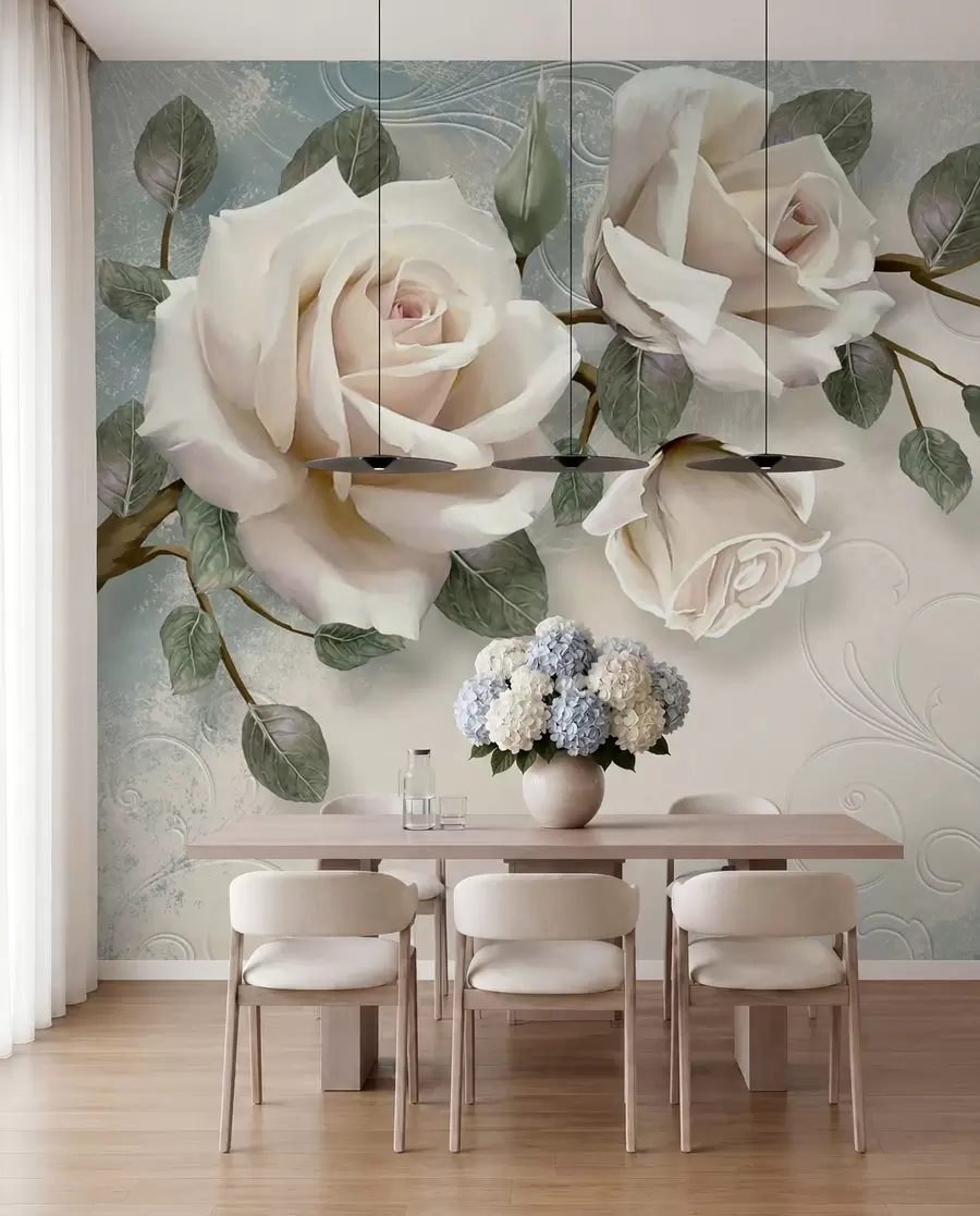 Wall Mural Photo Wallpaper Cream roses u31353