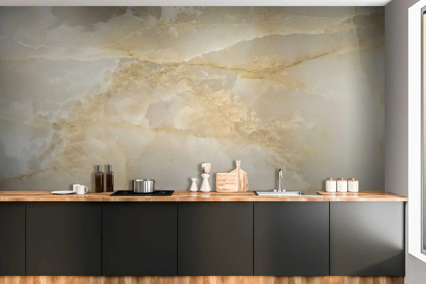 peintures murales Beige marble u32035