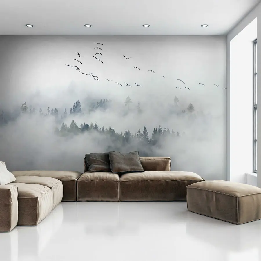 murales Bosque de niebla y aves u32480