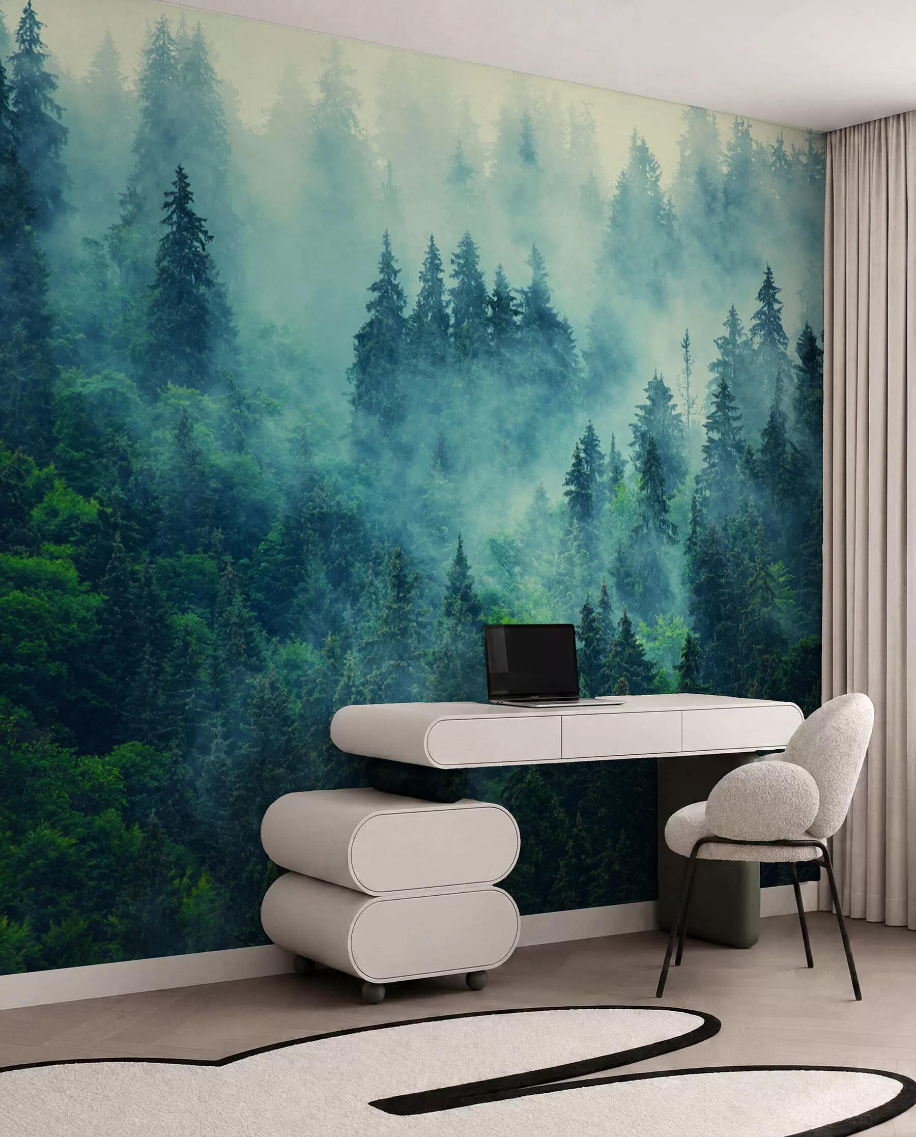 wall murals Foggy forest in the morning u33150