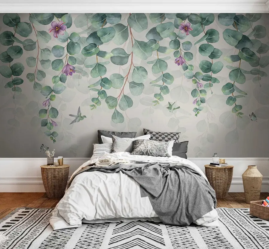 Wall Mural Photo Wallpaper Hanging branches with flowers u36206