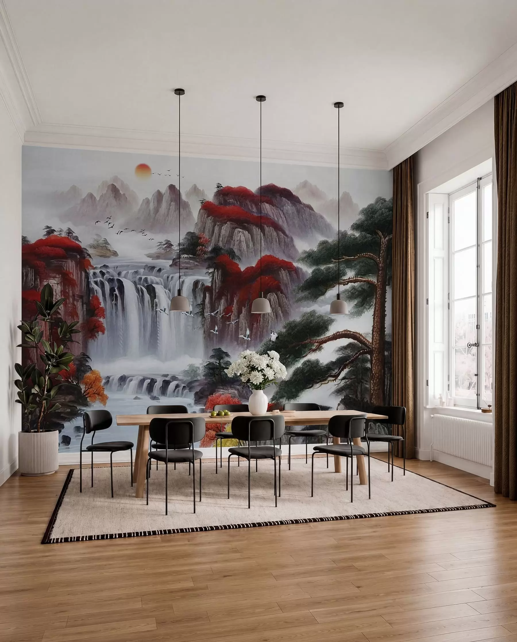murales Cascada de estilo japonés u36222