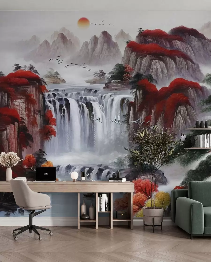 Wall Mural Photo Wallpaper Japanese style waterfall u36222