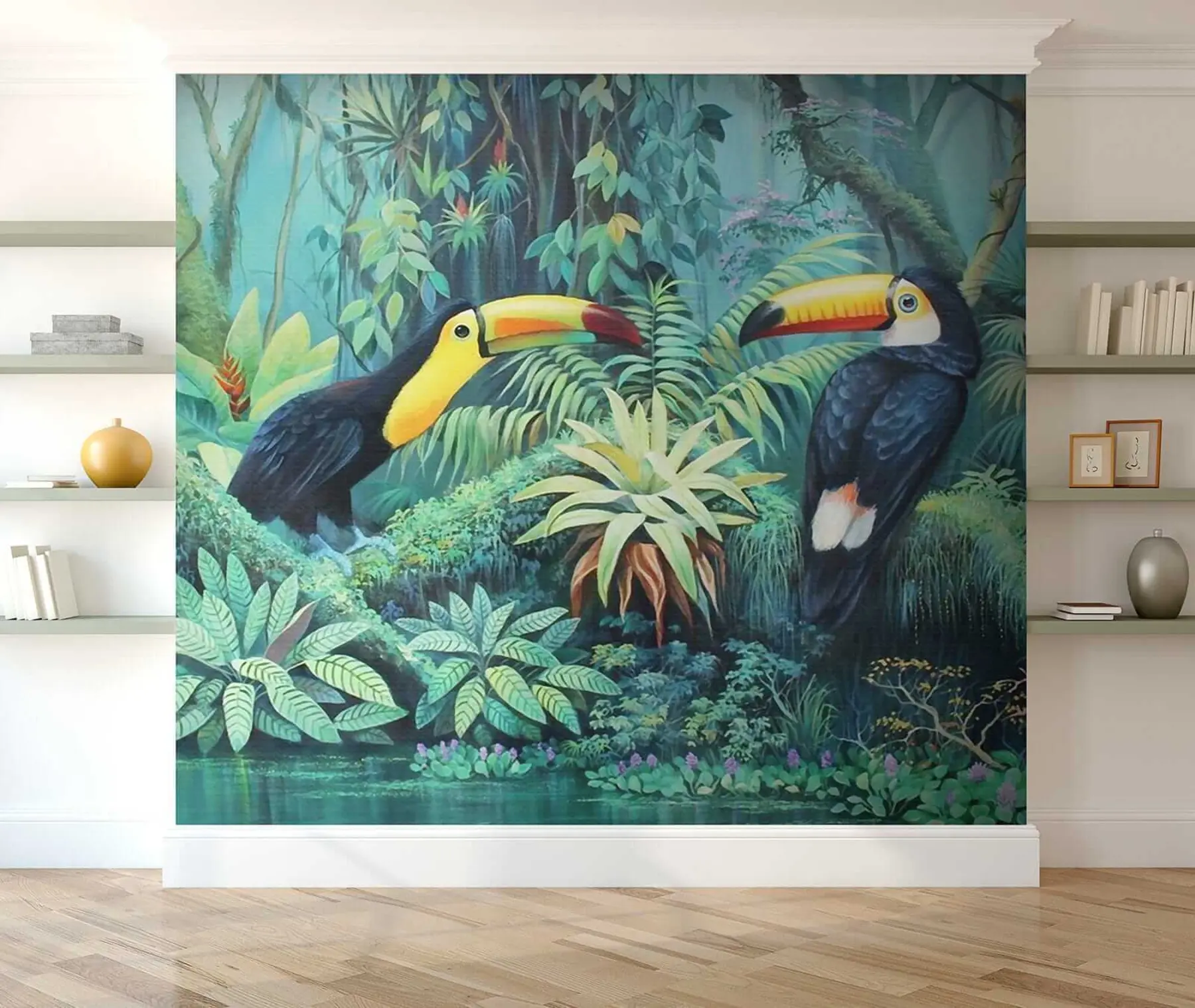 peintures murales Tukans dans la jungle u36358