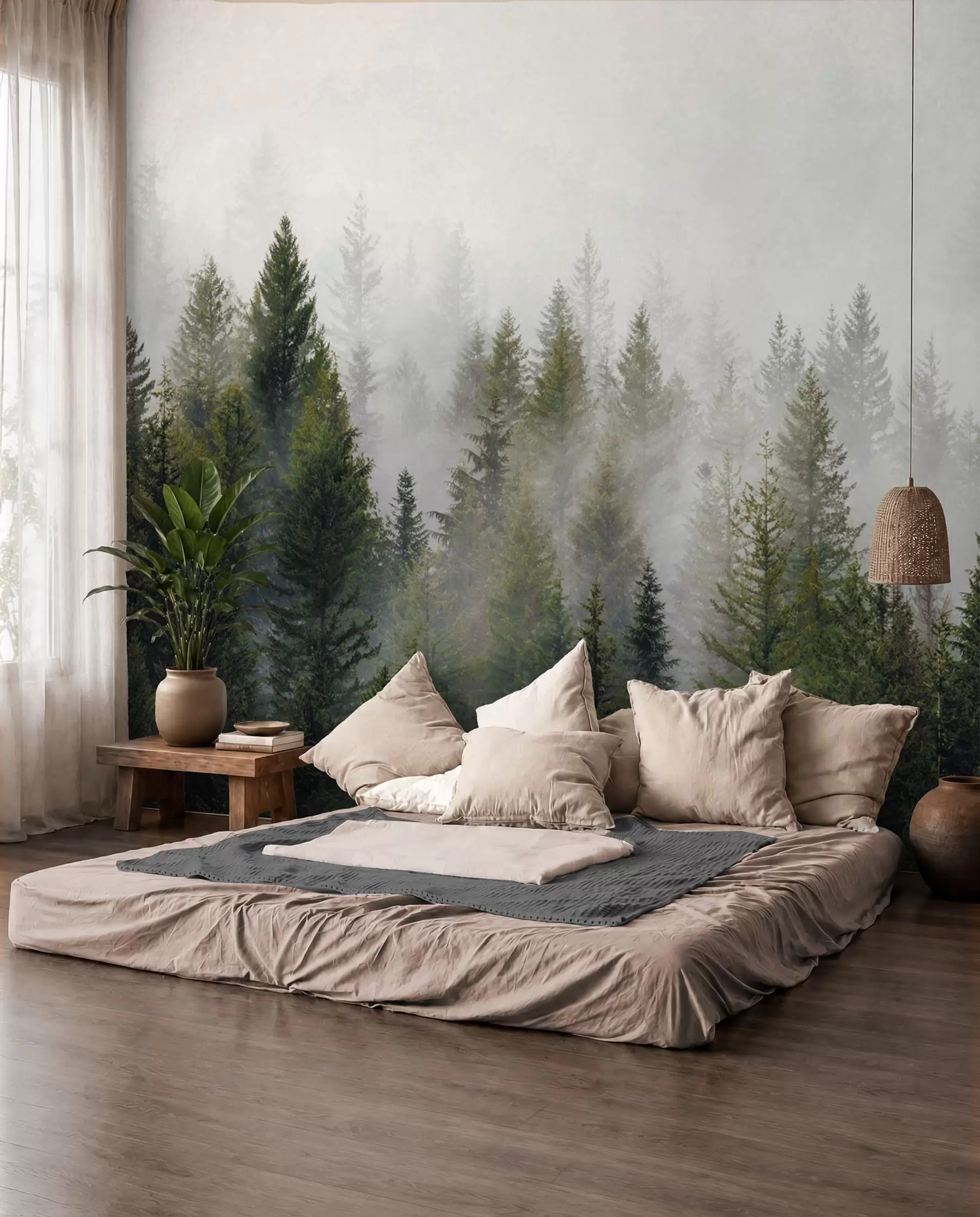 peintures murales Forêt dans le brouillard u37073