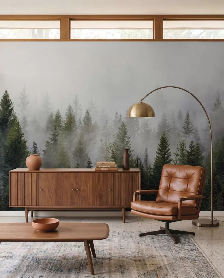 Wall Mural Photo Wallpaper Forest in the fog u37073