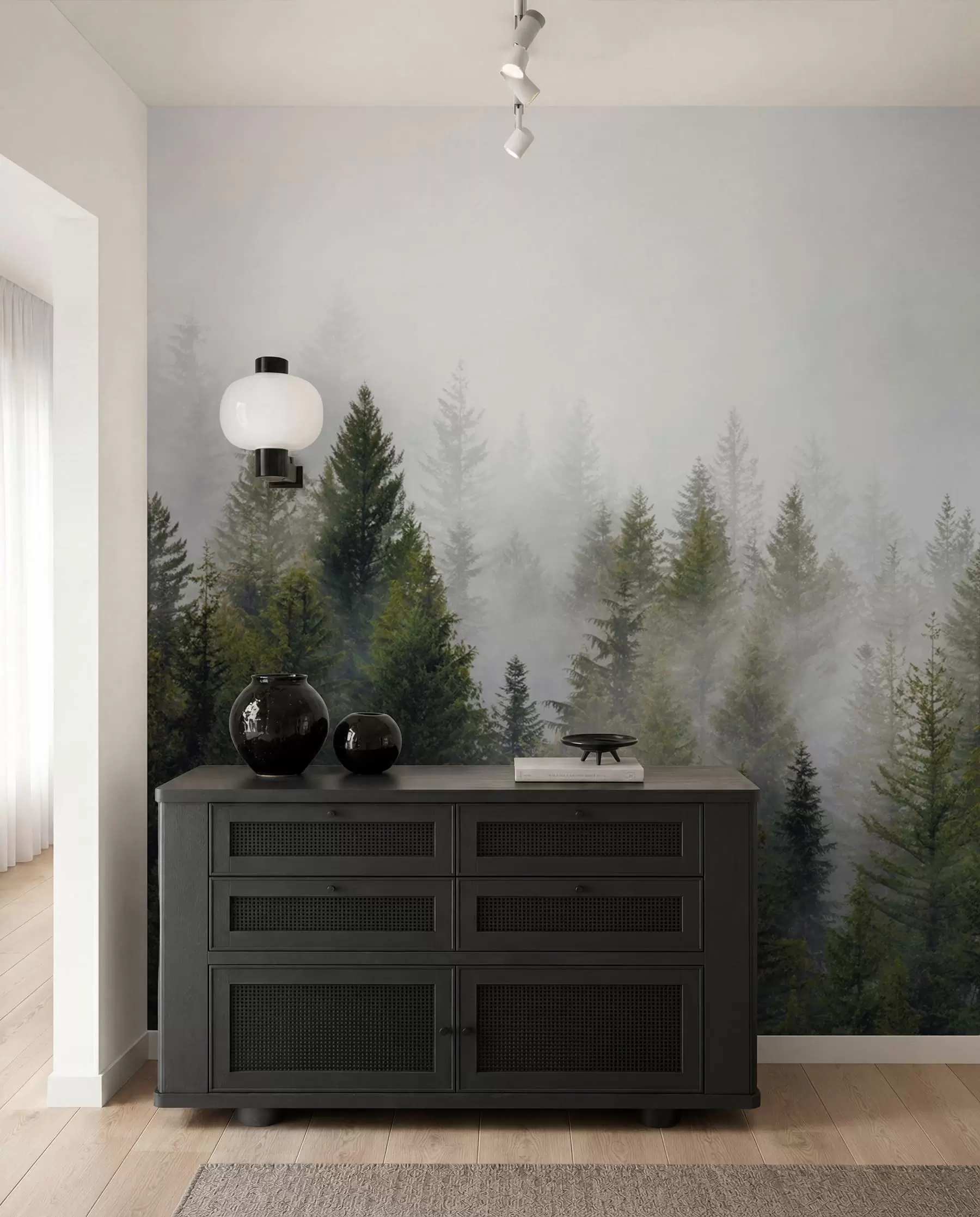 peintures murales Forêt dans le brouillard u37073