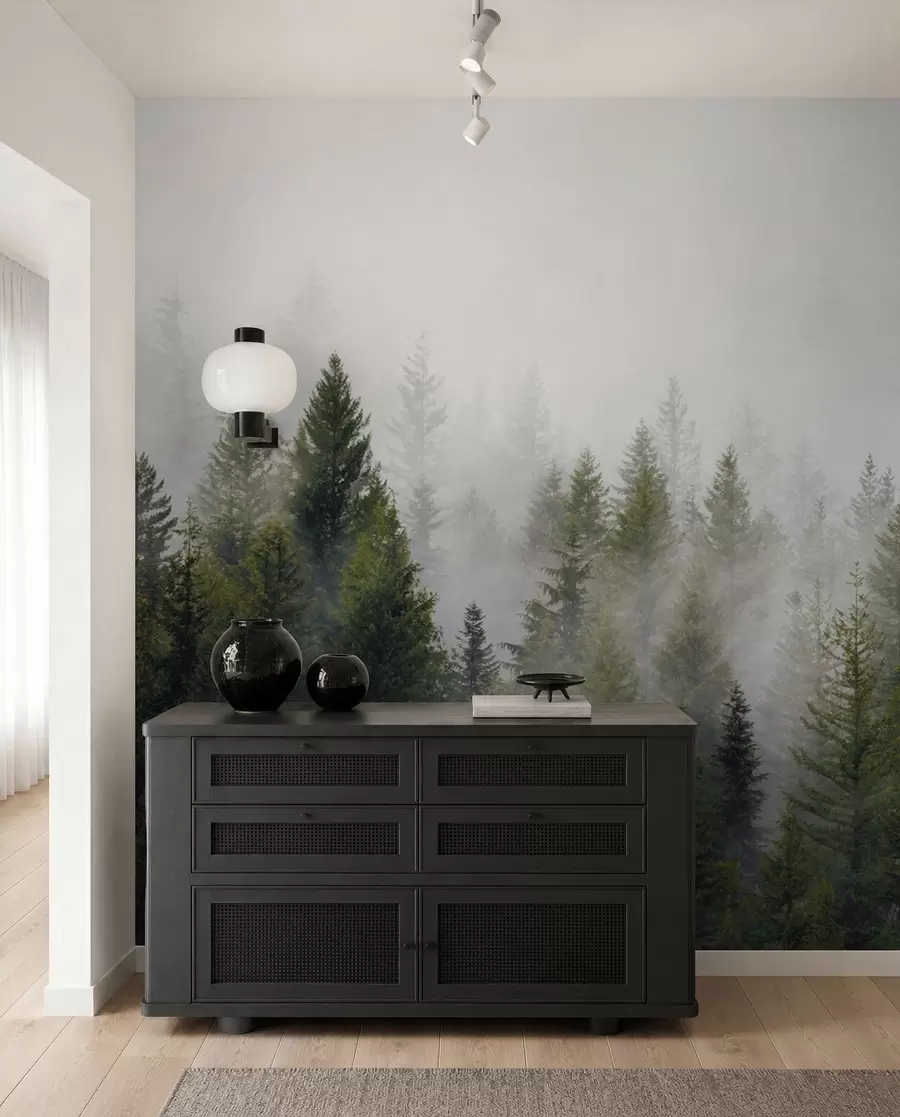 peintures murales Forêt dans le brouillard u37073