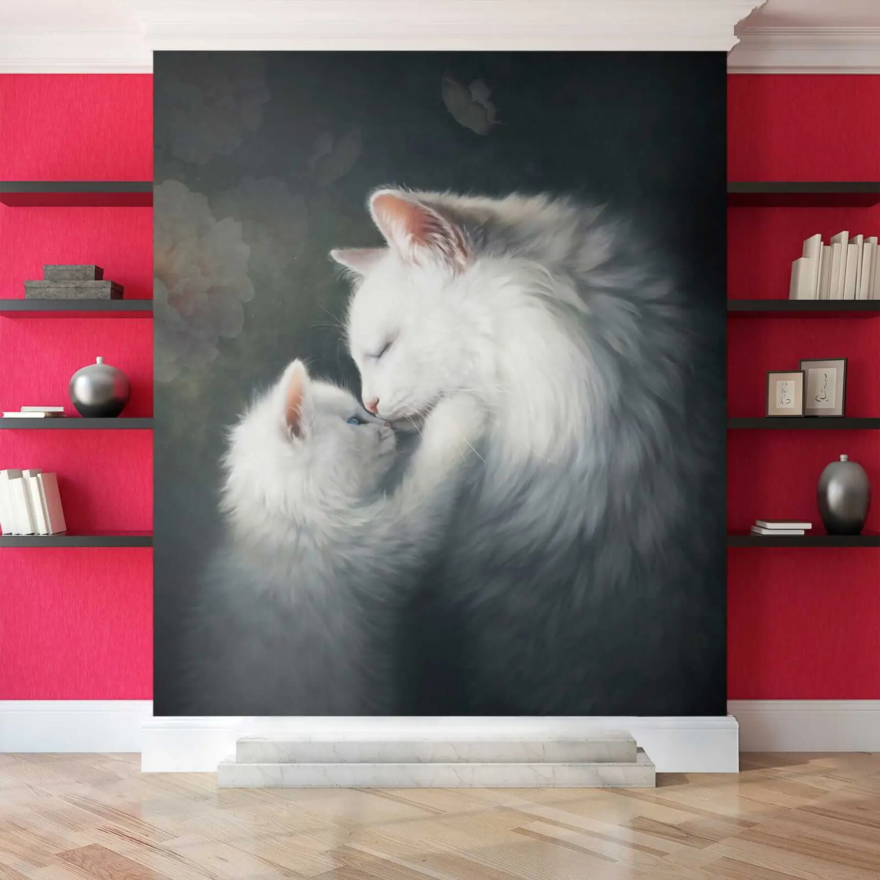 Wall Mural Photo Wallpaper Mother cat and her kitten u38551