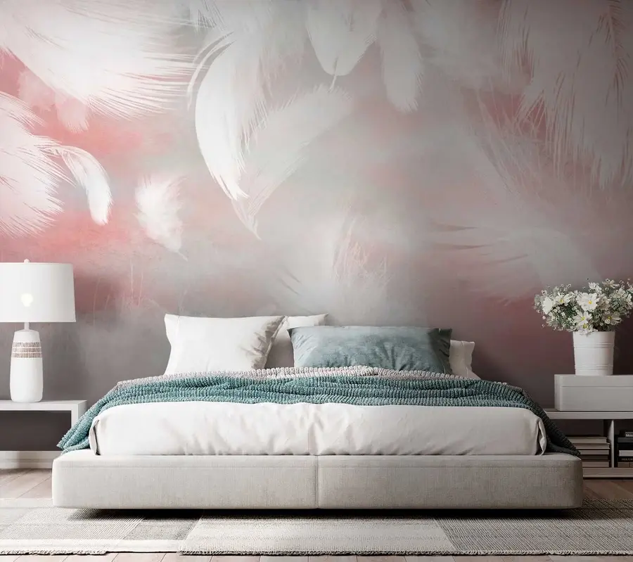 peintures murales Rose, nuage et art u41755