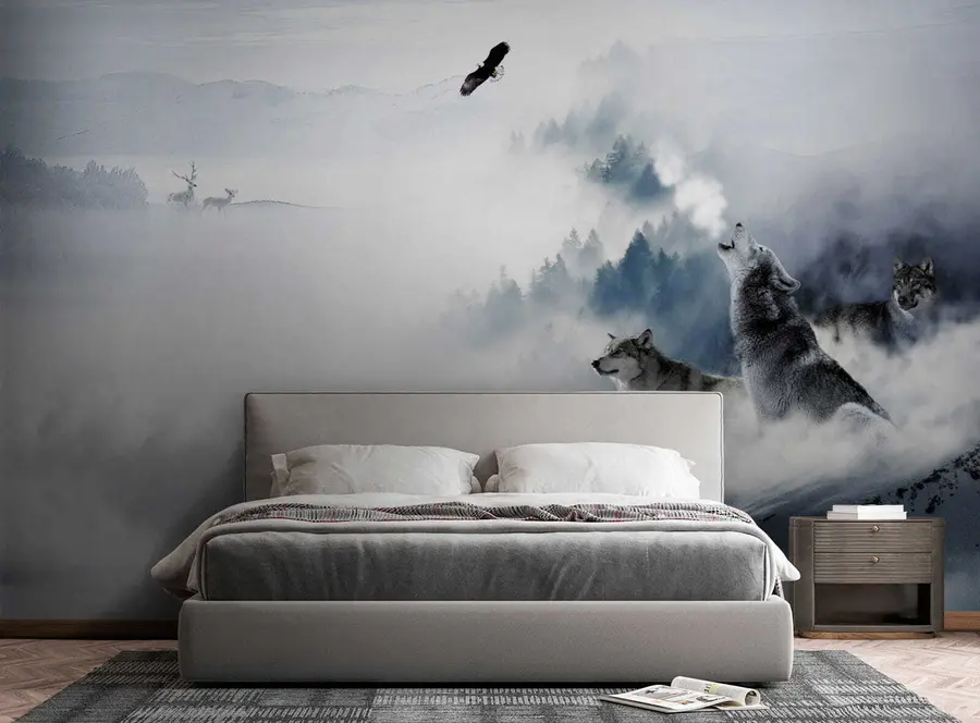 Wall Mural Photo Wallpaper Wolves in the forest u42161