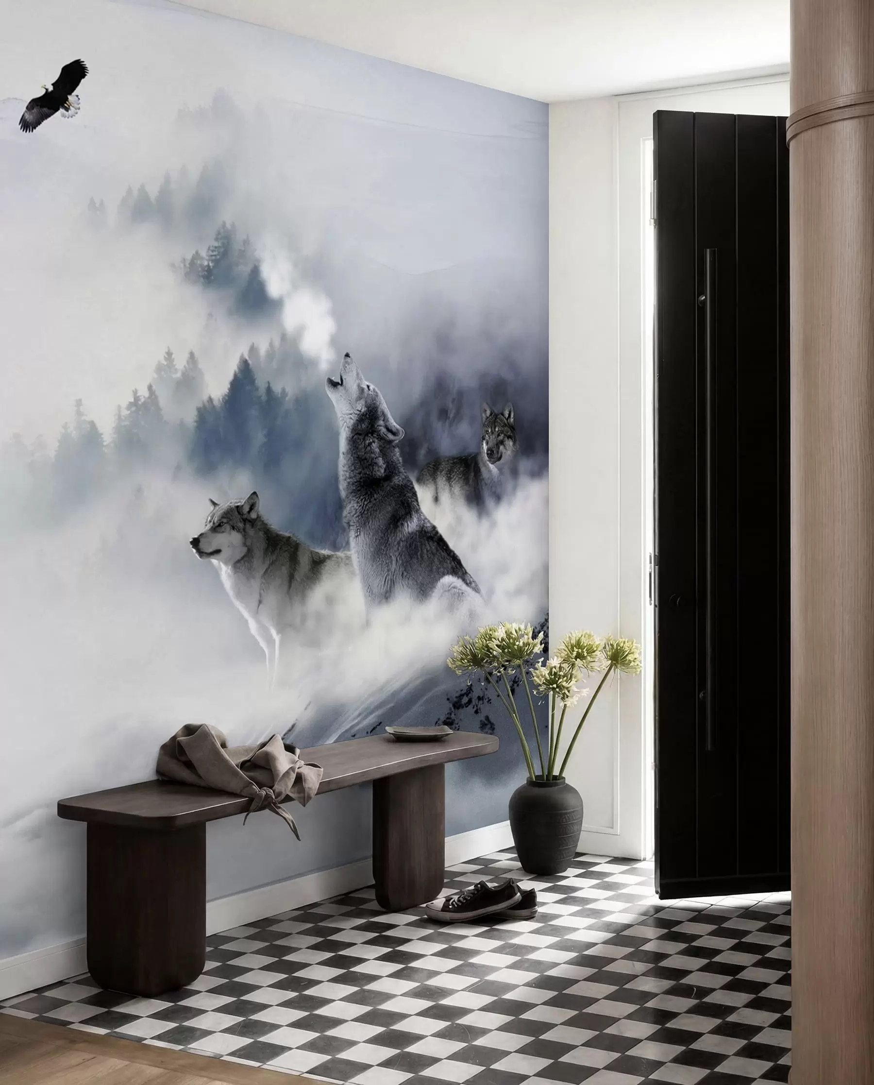 wall murals Wolves in the forest u42161