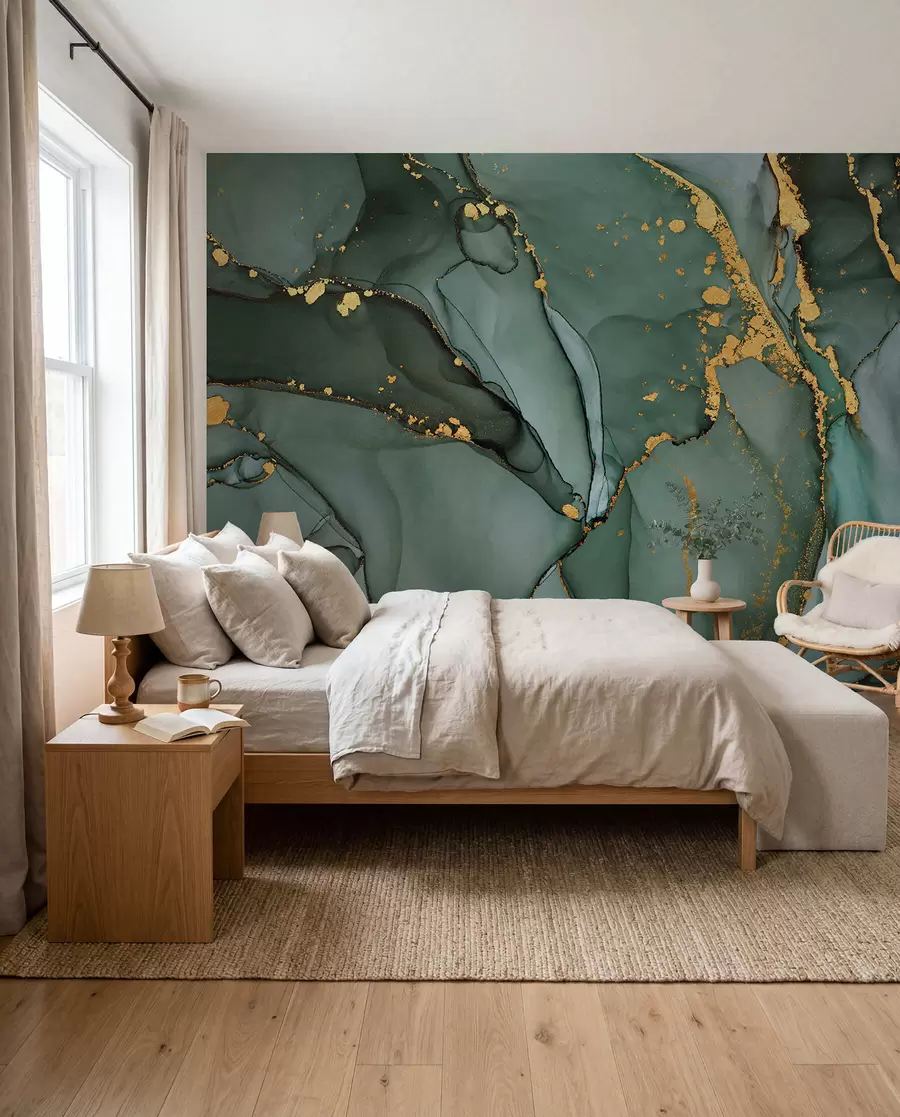 peintures murales Marbre vert u50235