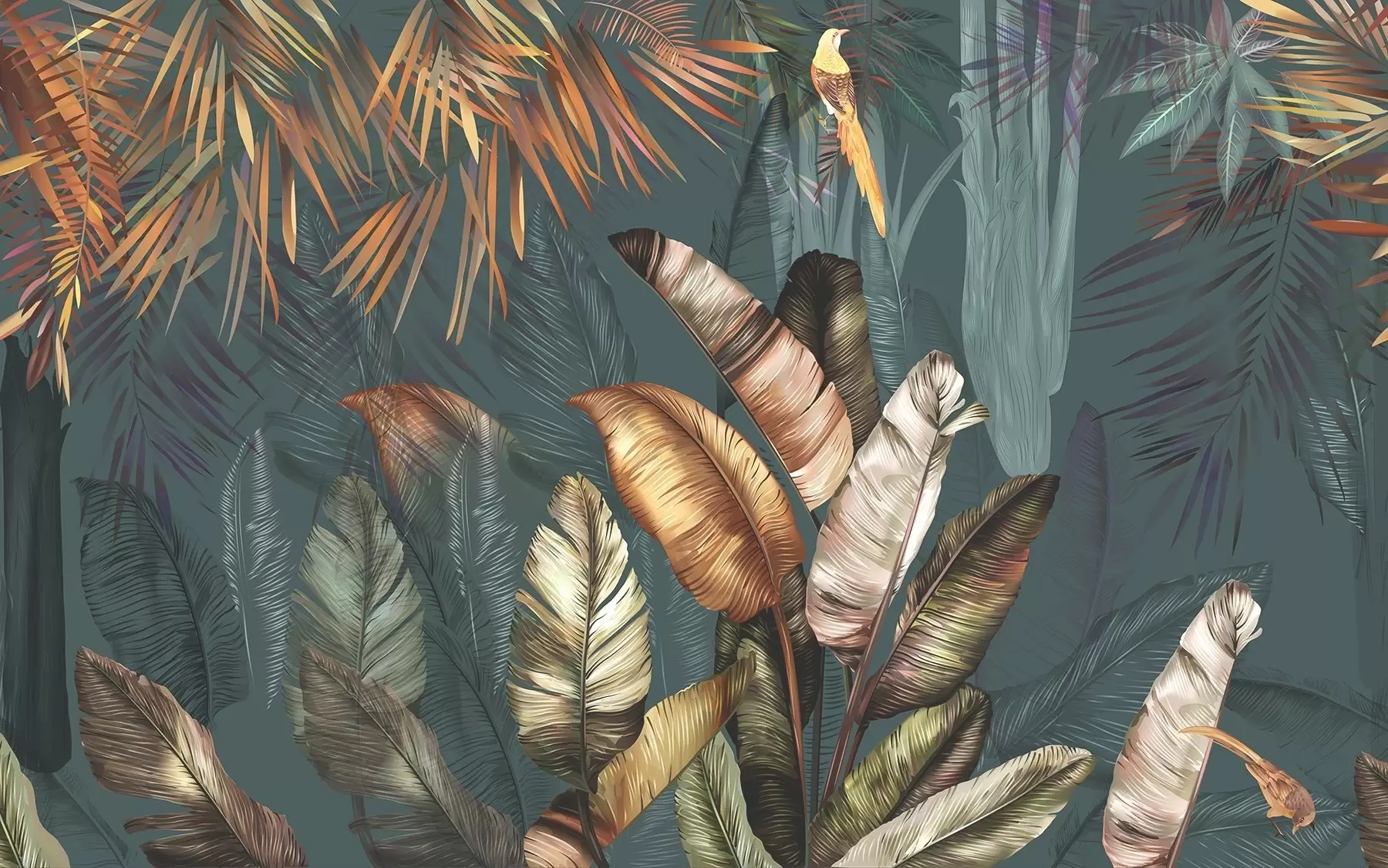 wall murals Bright tropical jungle u50468