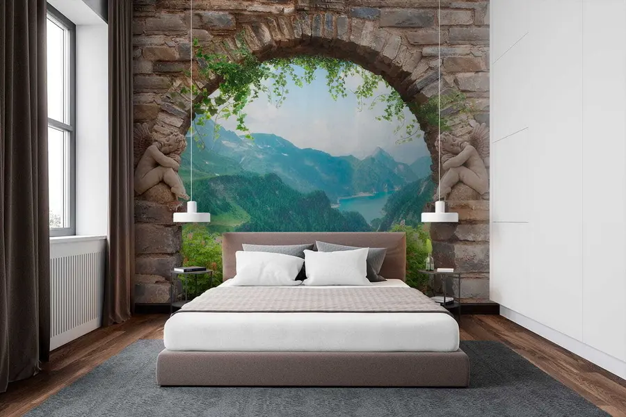 Wall Mural Photo Wallpaper Arch with a view of the mountains u52506