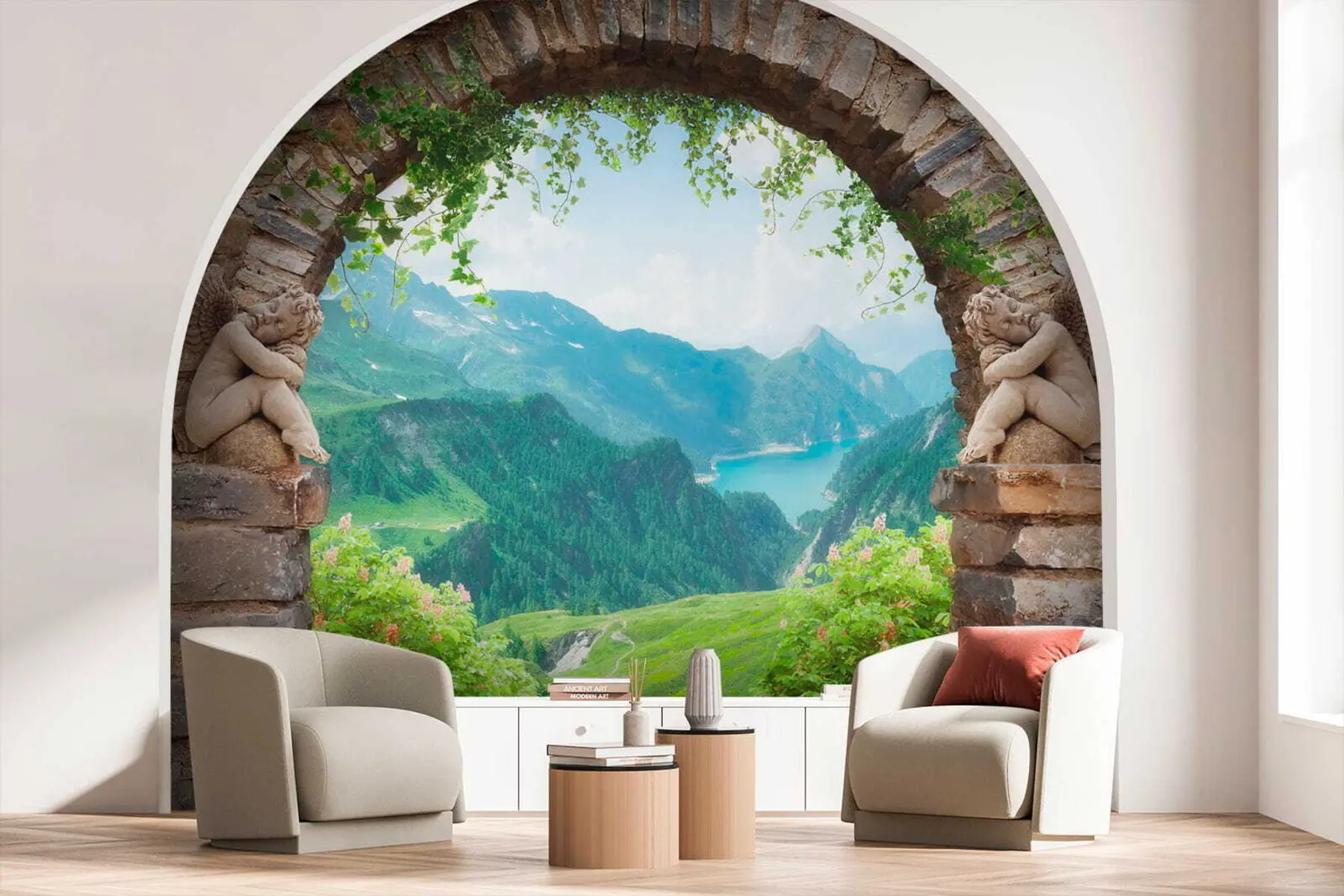 wall murals Arch with a view of the mountains u52506