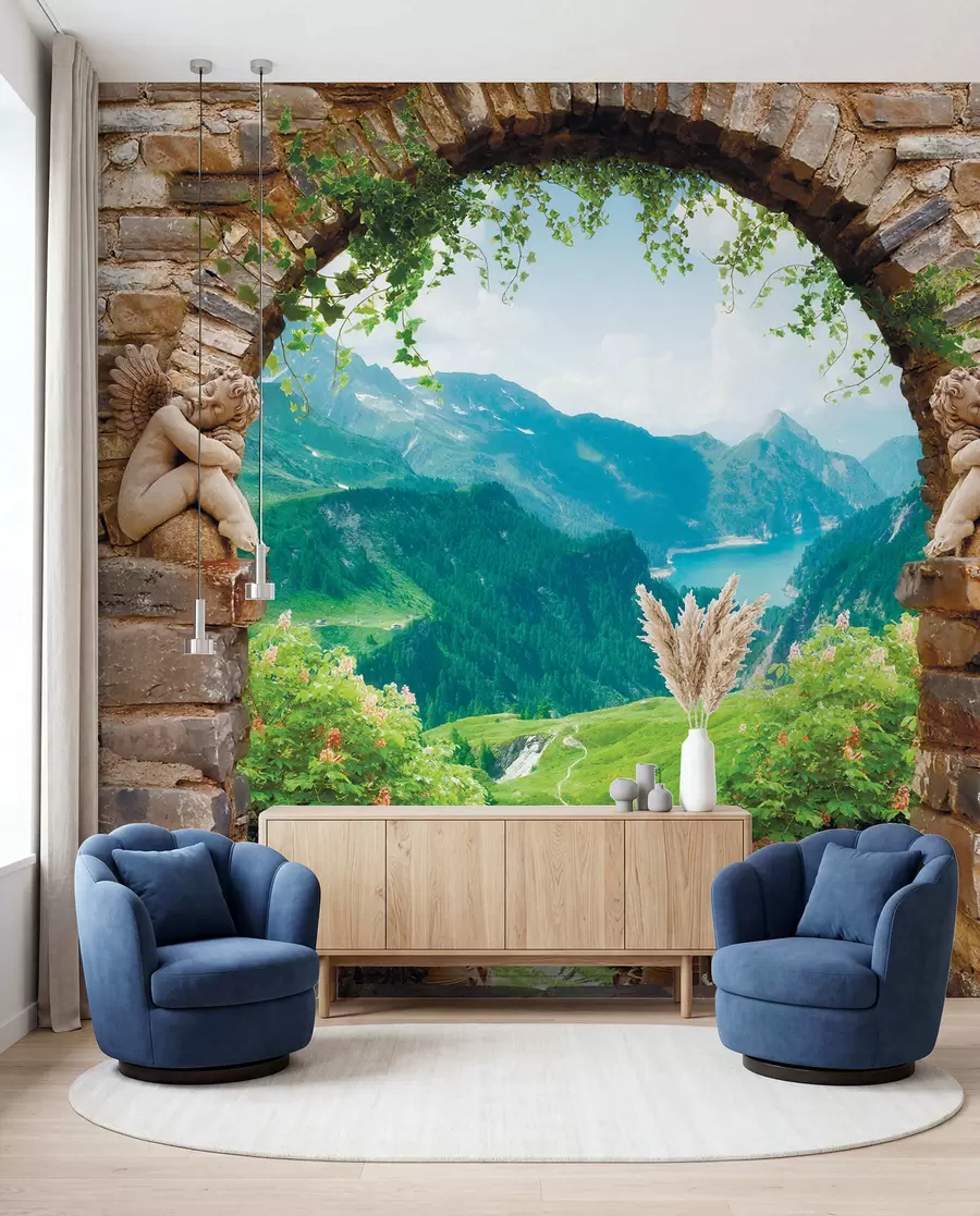 peintures murales Arche avec vue sur les montagnes u52506