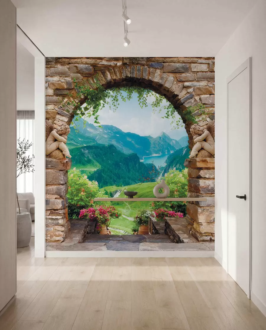 peintures murales Arche avec vue sur les montagnes u52506