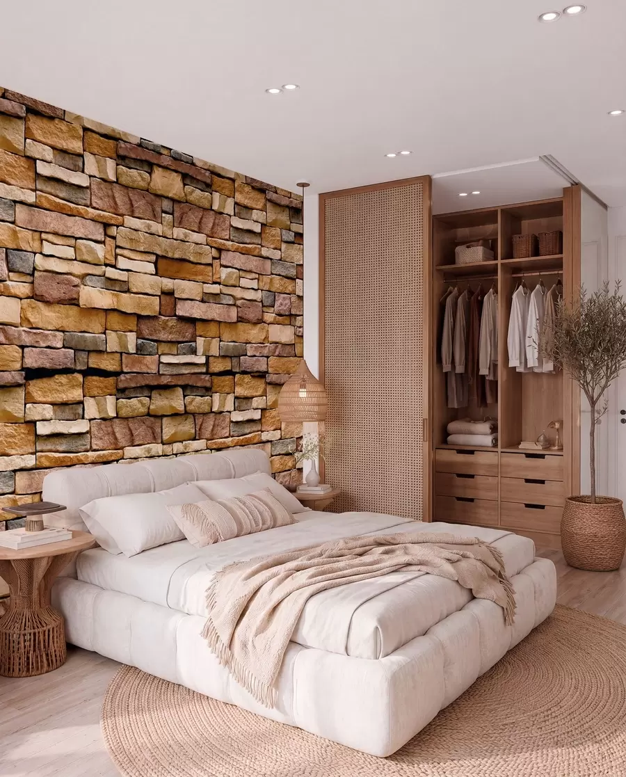 wall murals Stone wall u52545