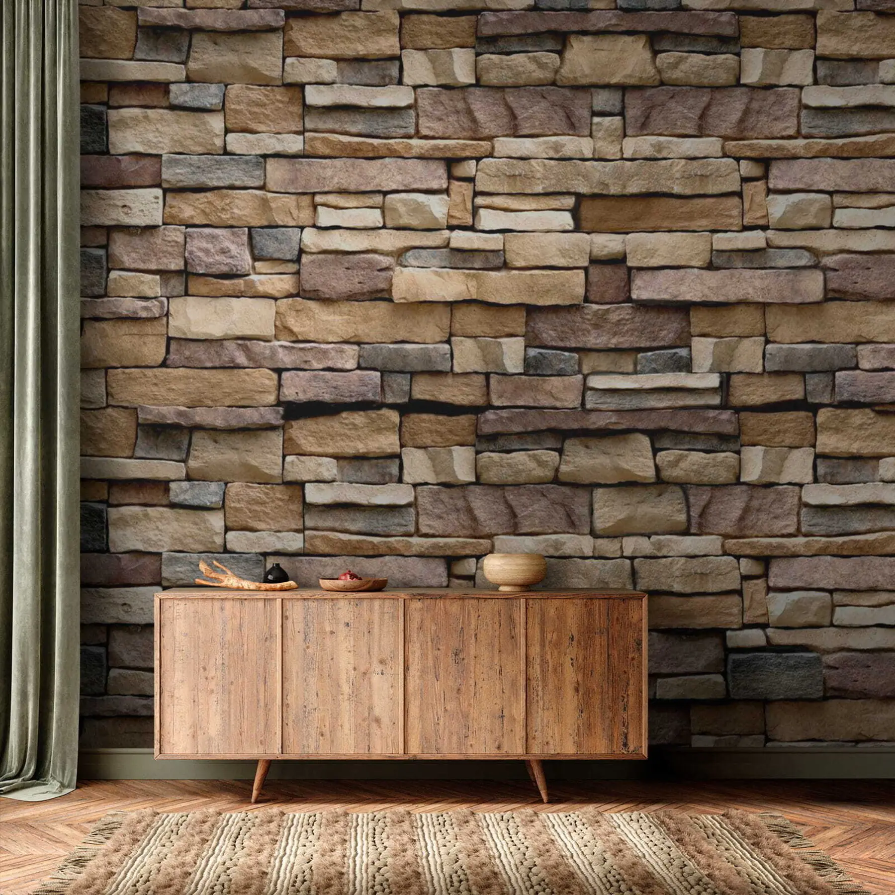 Wall Mural Photo Wallpaper Stone wall u52545