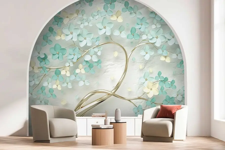 murales Árbol con flores azules u52550