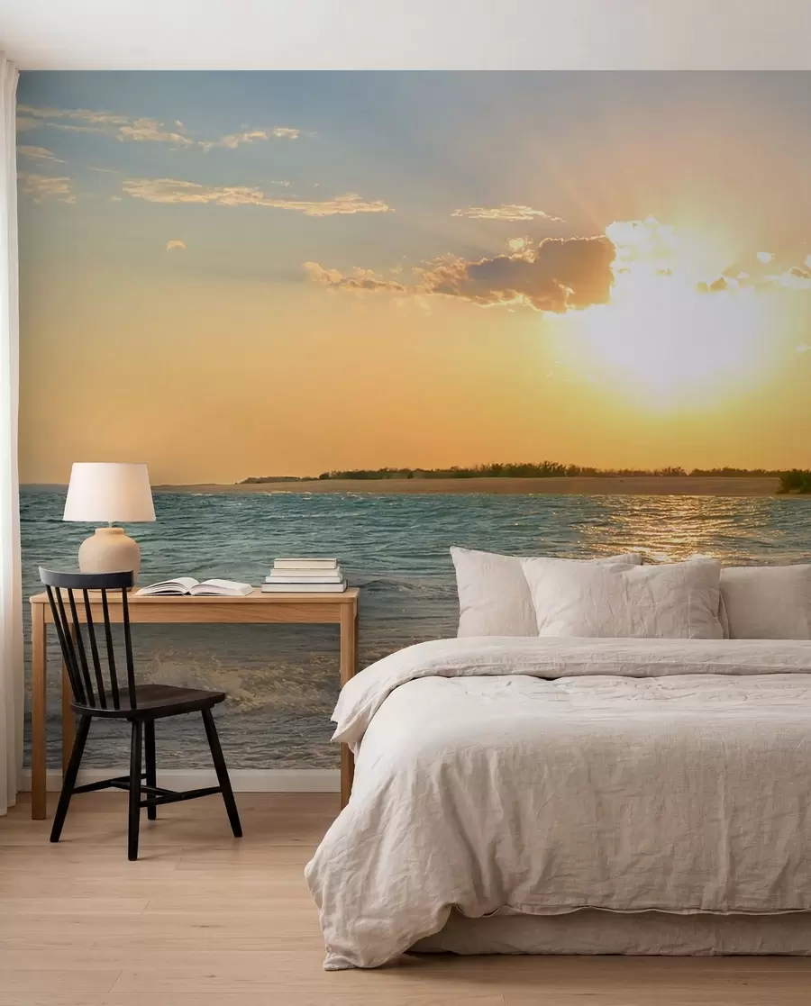 wall murals Sunset on the sea coast u53408