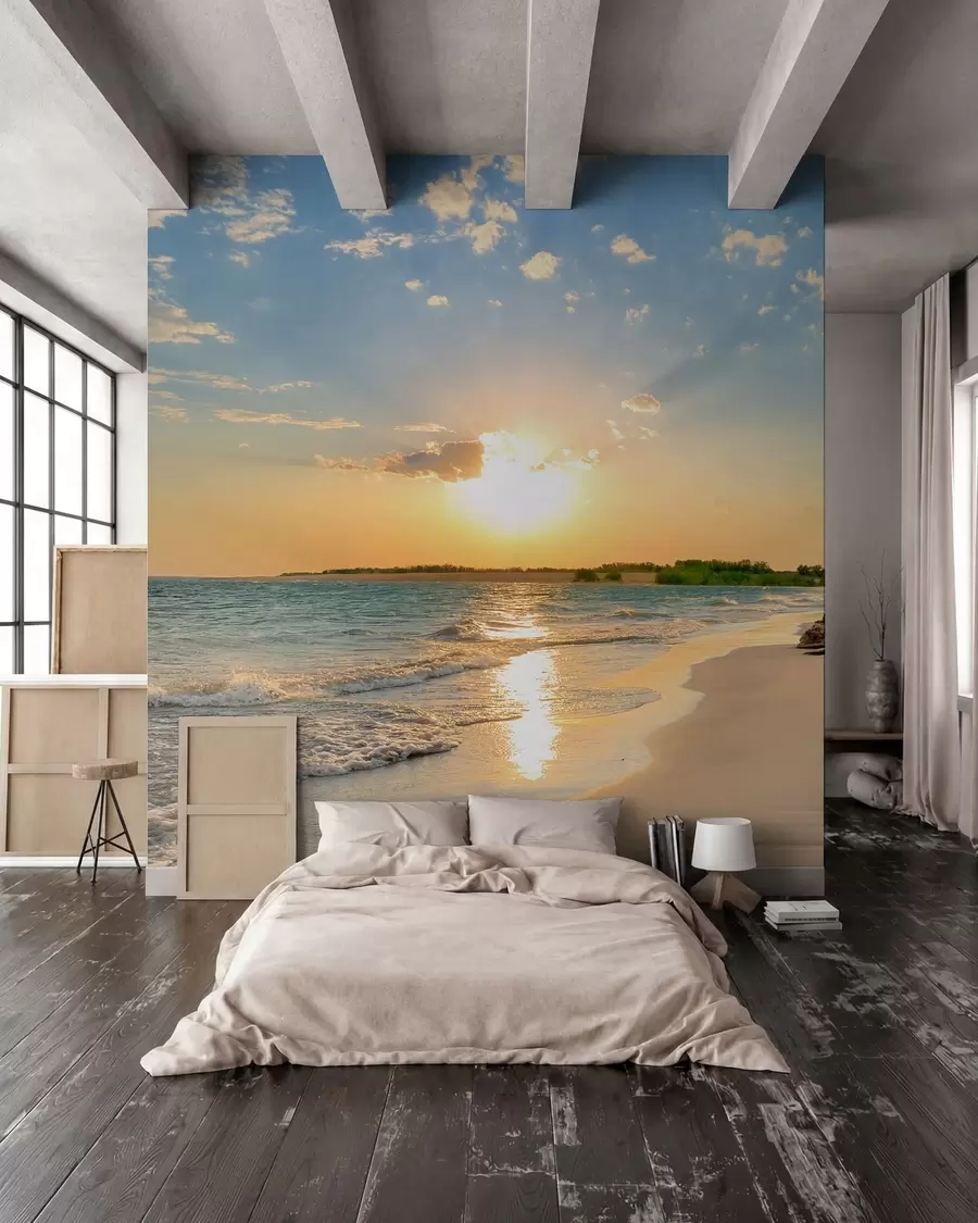 peintures murales Coucher de soleil sur la côte u53408