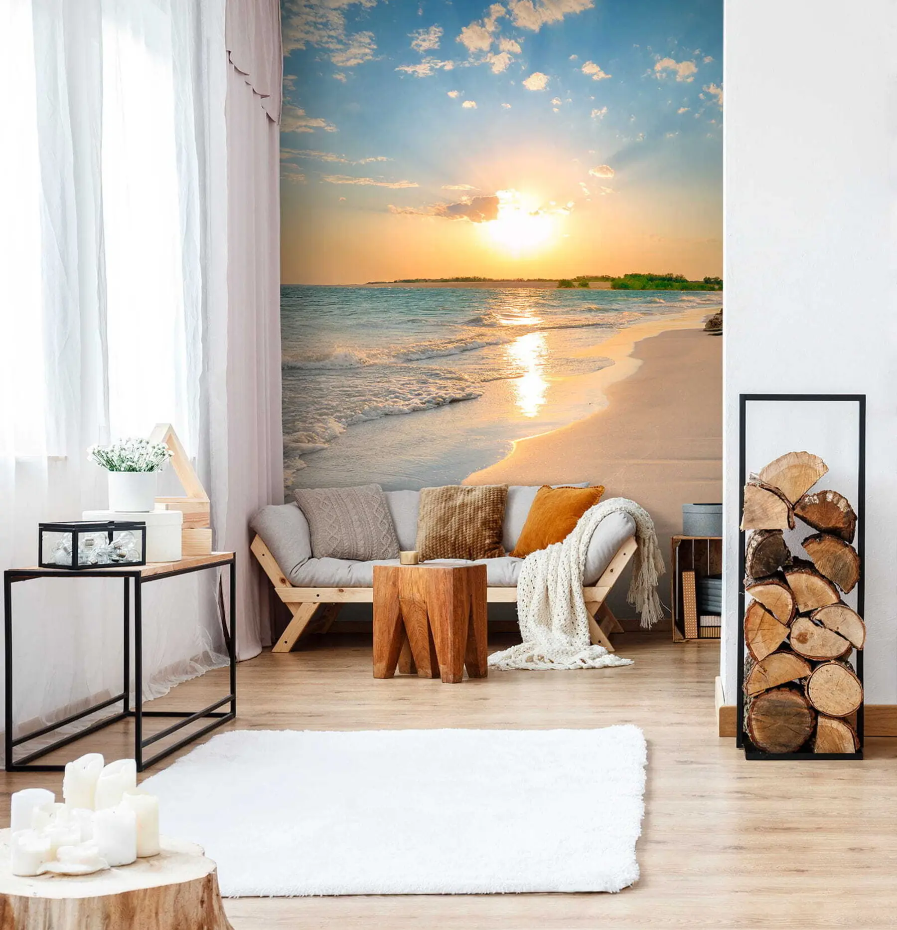 Wall Mural Photo Wallpaper Sunset on the sea coast u53408