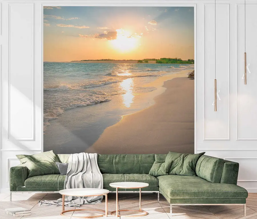 Wall Mural Photo Wallpaper Sunset on the sea coast u53408
