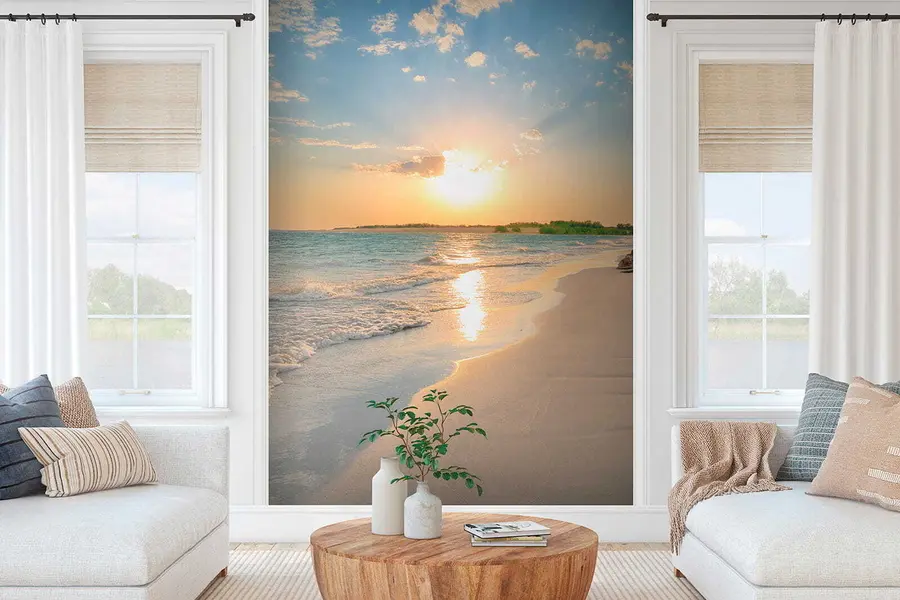 Wall Mural Photo Wallpaper Sunset on the sea coast u53408