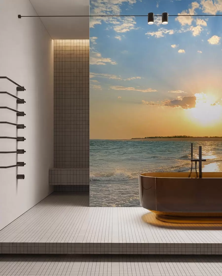 wall murals Sunset on the sea coast u53408