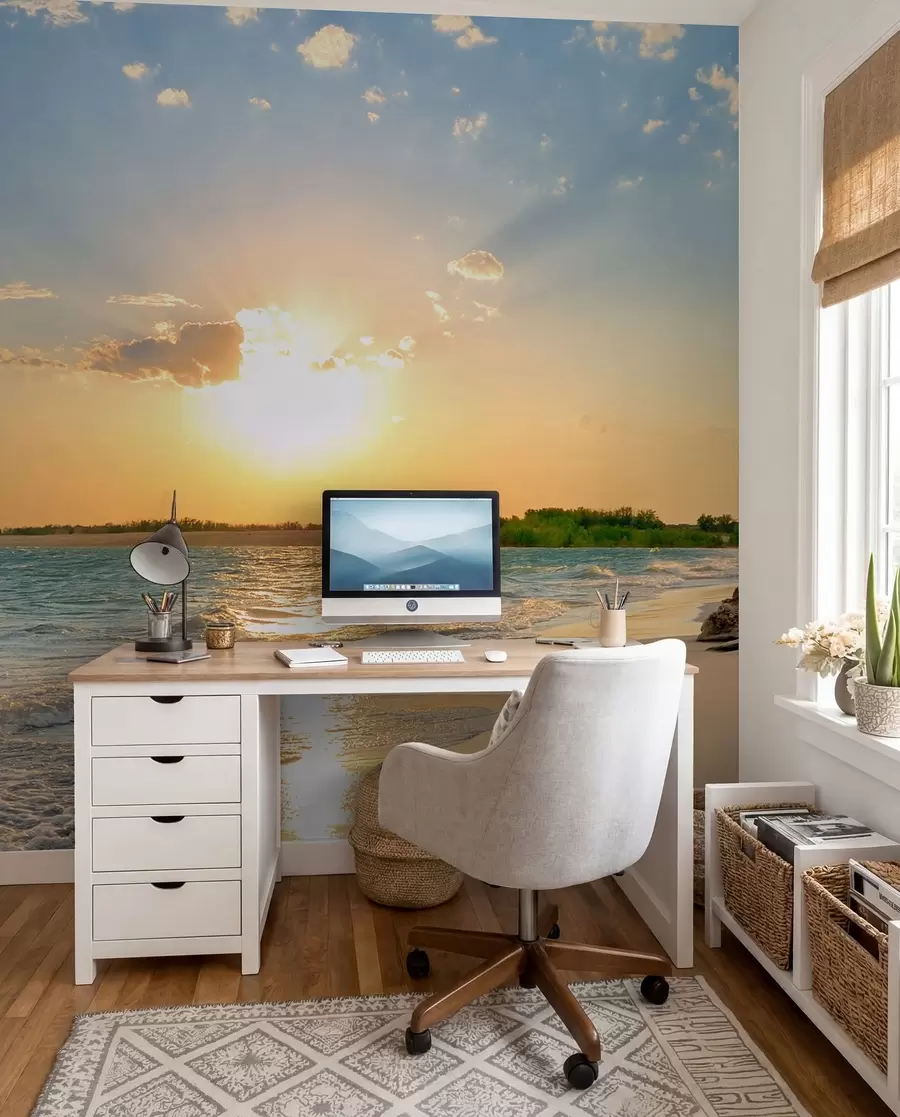 wall murals Sunset on the sea coast u53408
