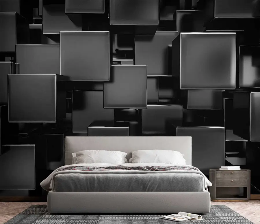 Wall Mural Photo Wallpaper Anodized titanium cubes u53412