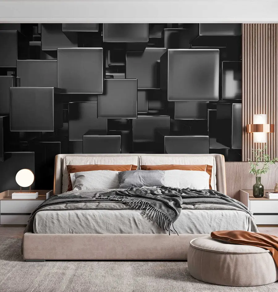 Wall Mural Photo Wallpaper Anodized titanium cubes u53412