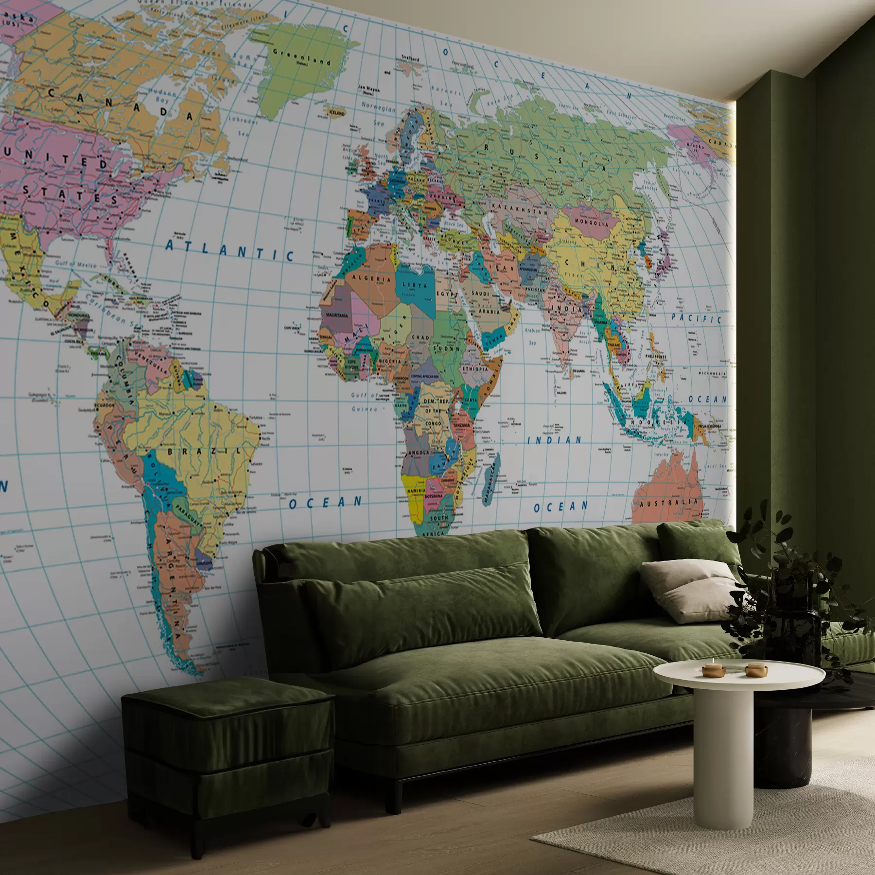 Wall Mural Photo Wallpaper World map u53652