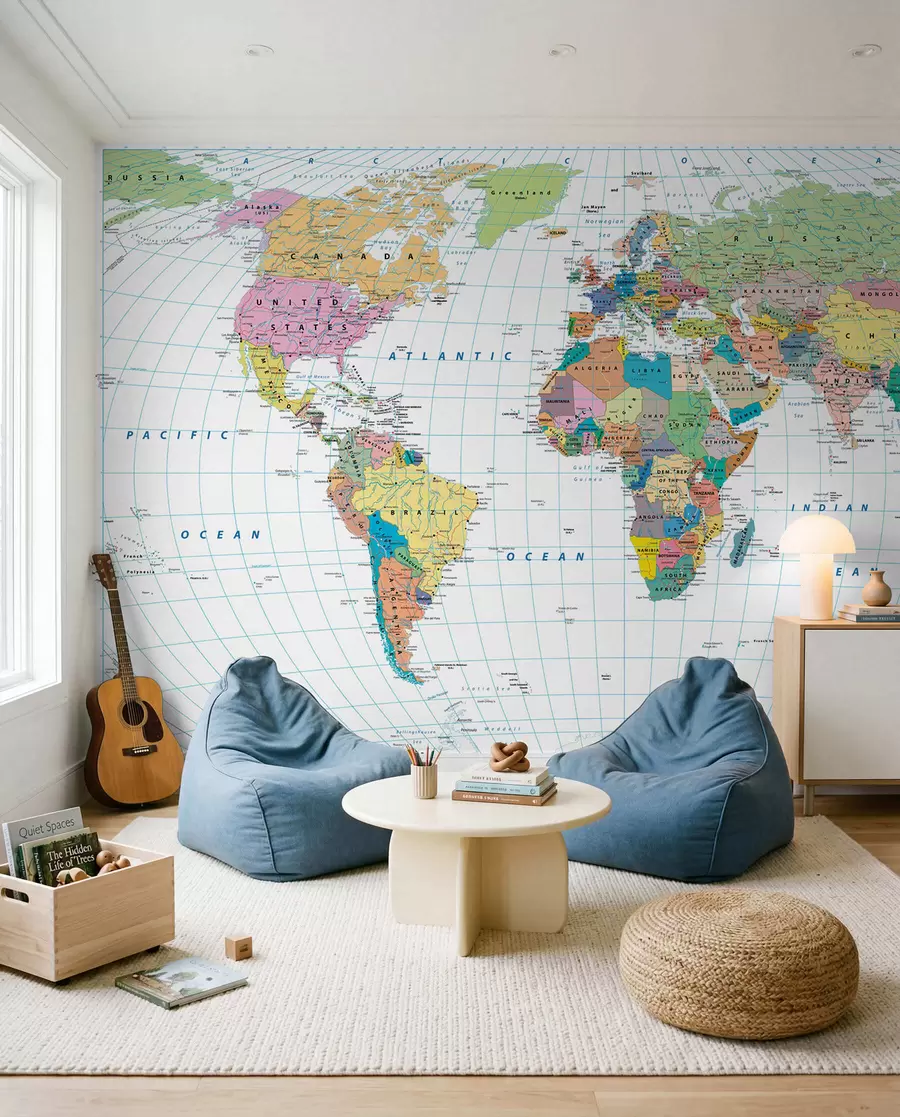Wall Mural Photo Wallpaper World map u53652