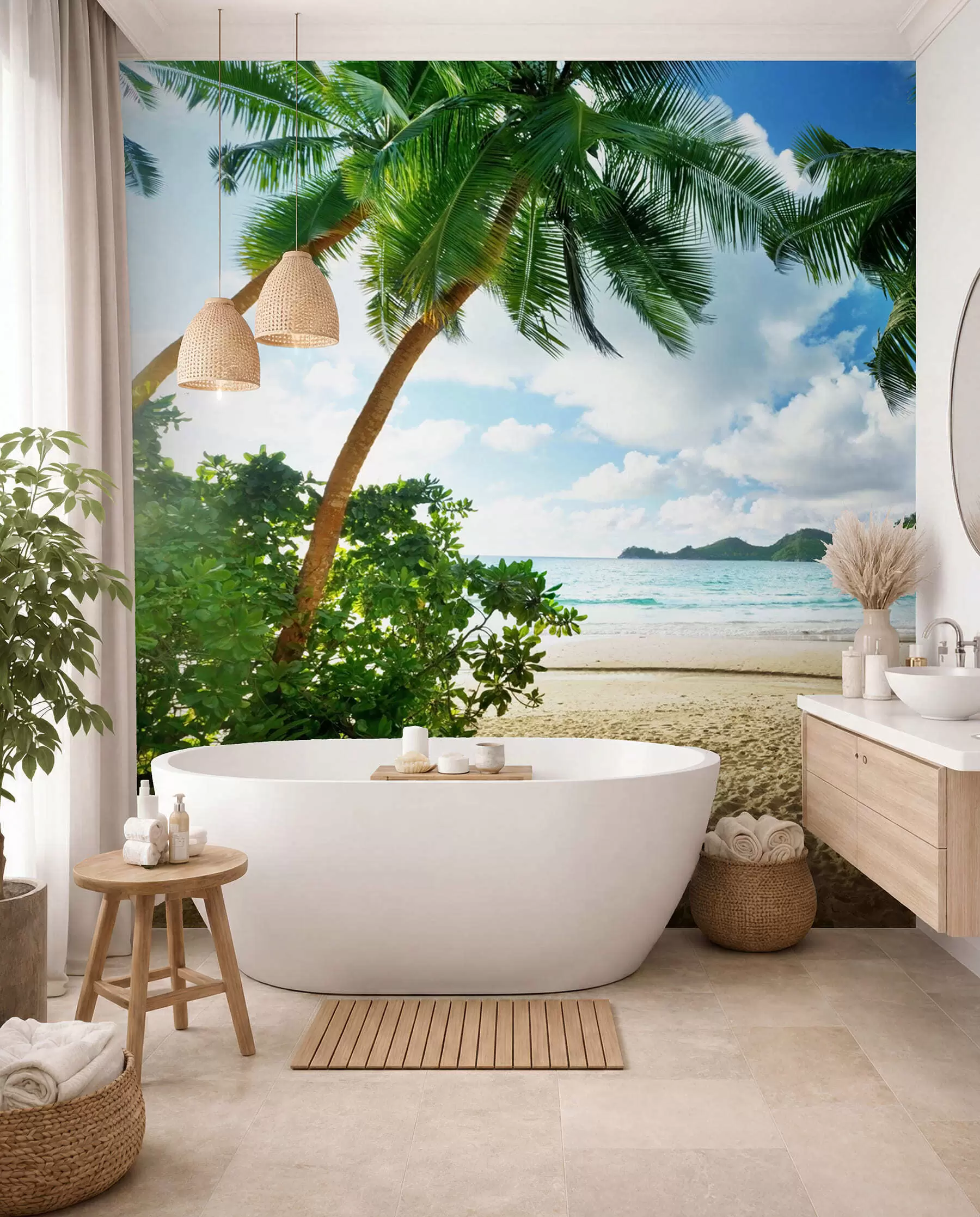 wall murals Palm by the Lagoon u53753