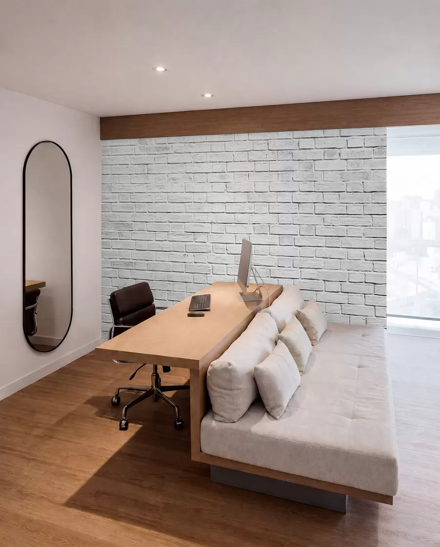 Wall Mural Photo Wallpaper White brick wall u54004