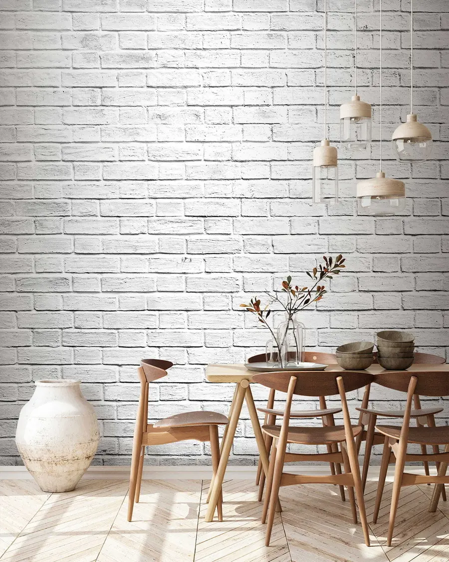 Wall Mural Photo Wallpaper White brick wall u54004