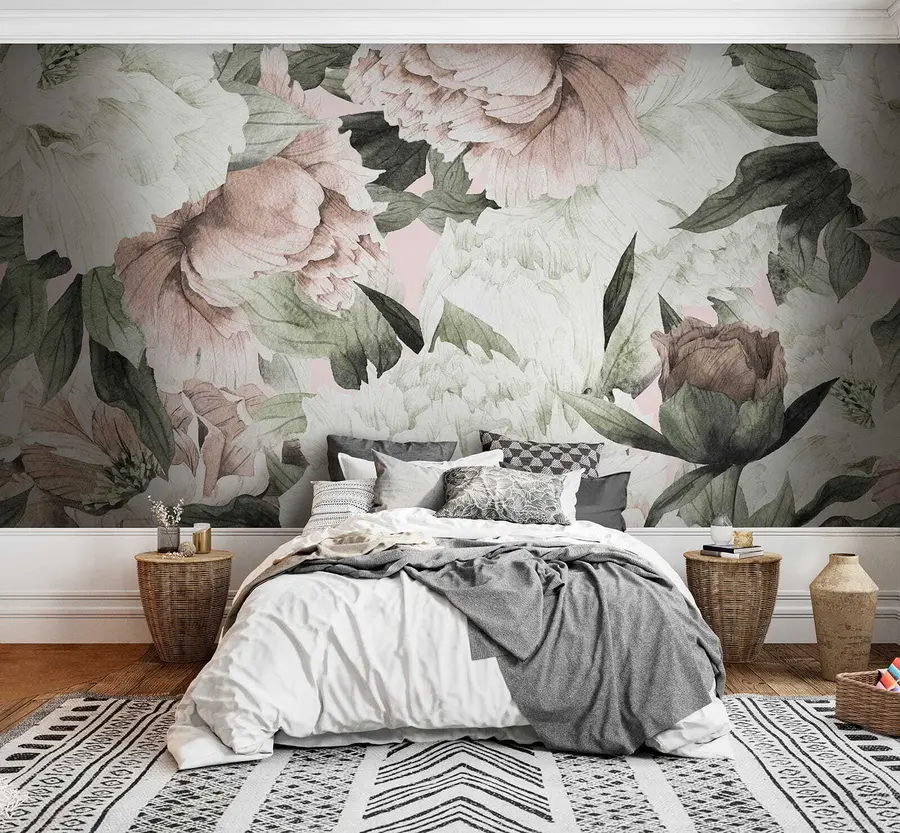 peintures murales Pivoines dessinées u55910
