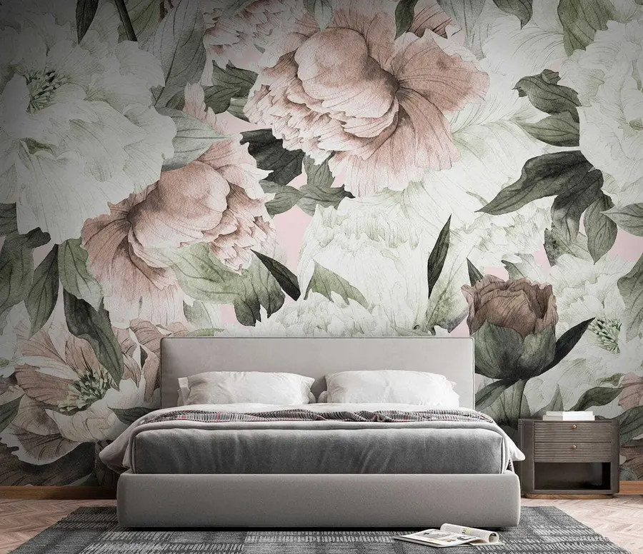 peintures murales Pivoines dessinées u55910