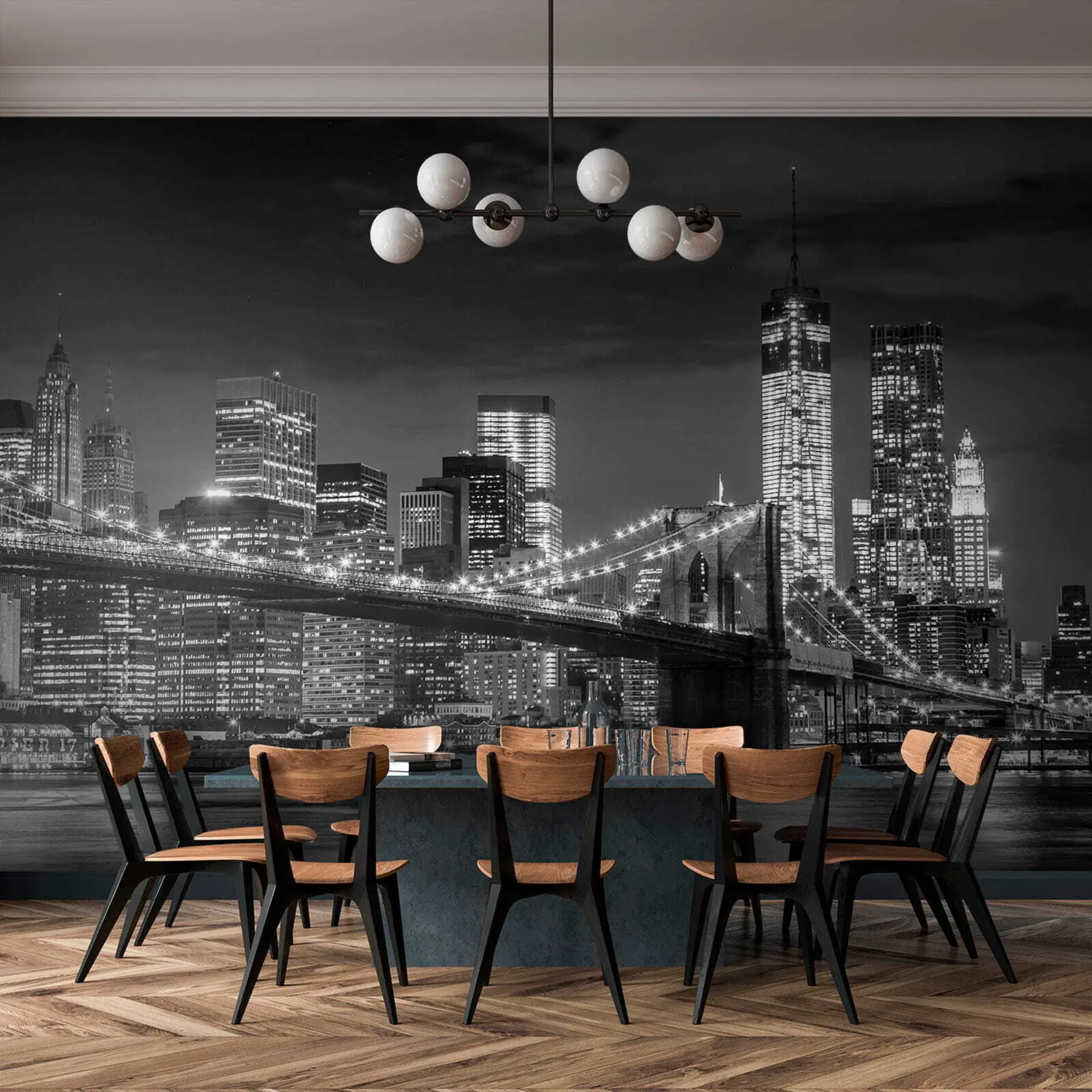 peintures murales Eau, gratte-ciel et bâtiment u56428