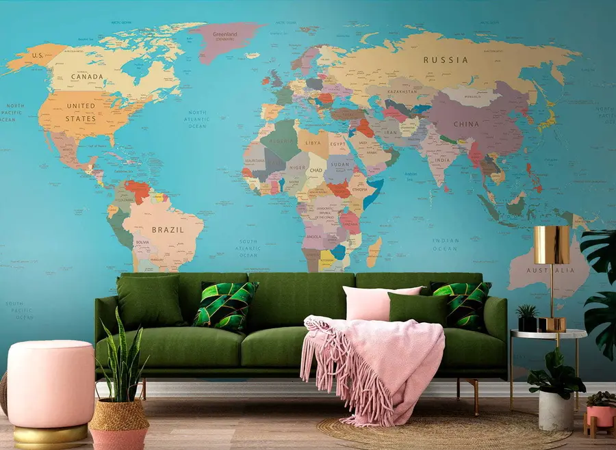 peintures murales Carte du monde u57440