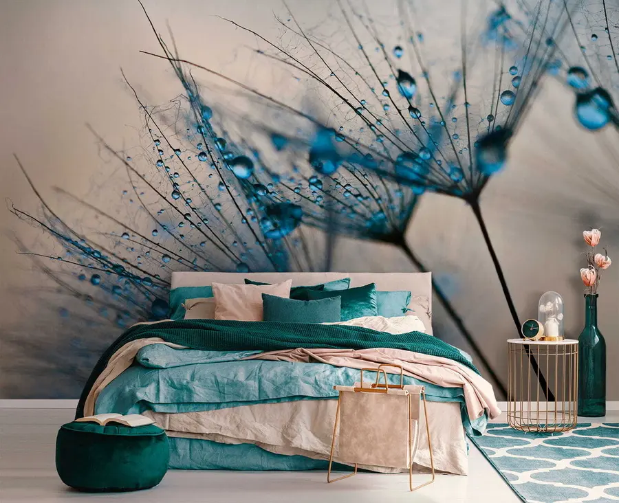 murales Dientes de león con gotas de agua u57557